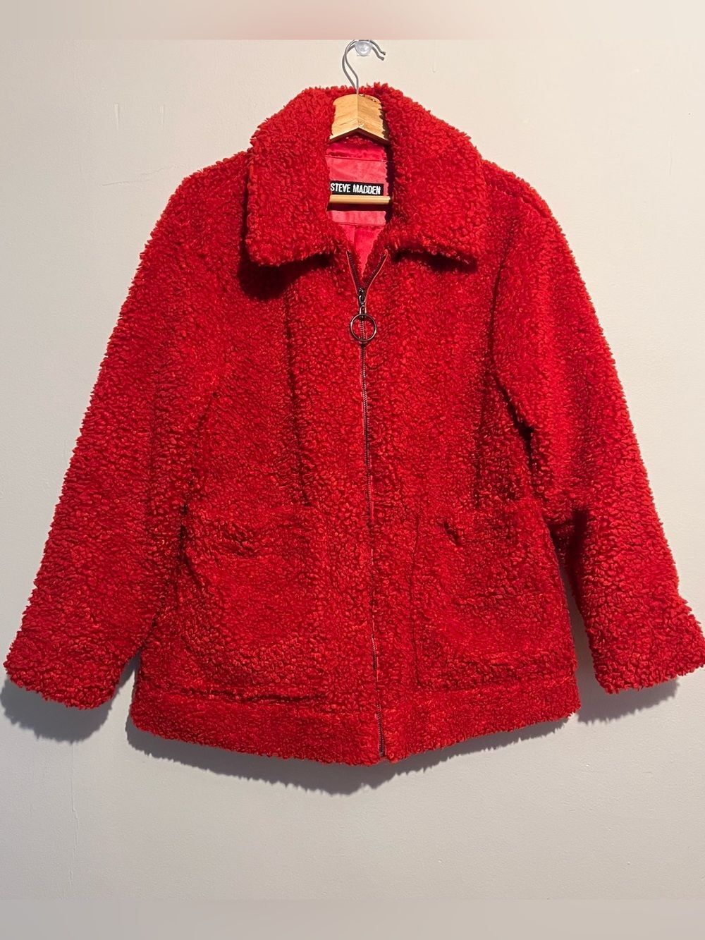 Steve Madden Vibrant Red Teddy Jacket
